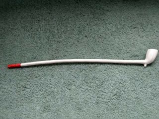 Large Unsmoked Clay Pipe Red Tipped 33cms Long