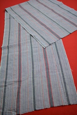 Vm07/95 Vintage Japanese Fabric Cotton Antique Boro Patch Kusakizome Shima 55.  5 "