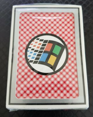 Vintage Microsoft Windows Gemaco Poker Playing Cards Deck Box Rare