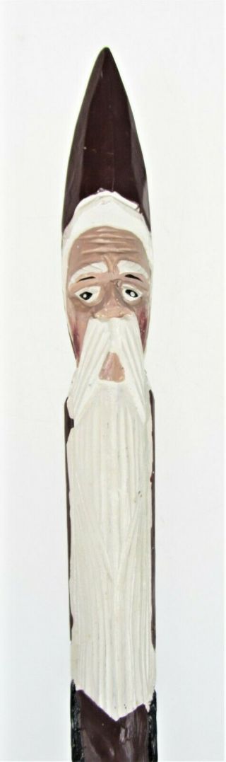 Carved Painted Wood Santa Claus St.  Nick Christmas Holiday Decoration 17” Tall