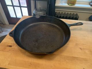 14 Large 15” Cast Iron Frying Pan Vintage