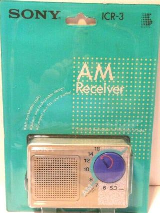 Sony Icr - 3 Am Receiver Pocket Transistor Radio Vtg 1980 