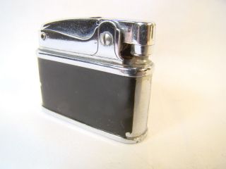 Vintage PAC Smaller Automatic Chrome Black Enamel Art Deco Lighter Sparking Well 2