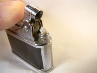 Vintage PAC Smaller Automatic Chrome Black Enamel Art Deco Lighter Sparking Well 4