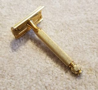 Vintage 1930s Gillette Gold Tech Safety Razor Shaver