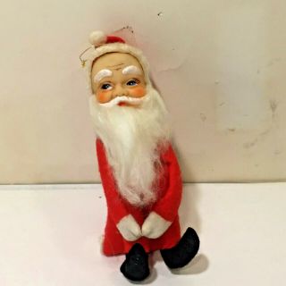 Vtg Mcm Xmas Felt Knee Hugger Elf Pixie W Long Beard Santa Japan 8 " Ornament