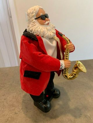 Holiday Home Santa Playing Sax Animated Musical Dancing 5