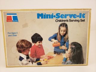 Vintage 1979 Tupperware Toys Mini Serve It Set Complete Plus Bonus Pink Cup