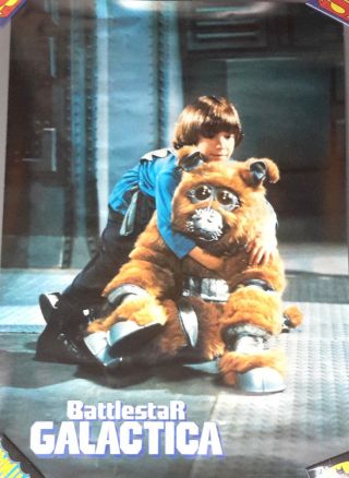 Vintage Battlestar Galactica Poster - Boxey & The Daggit 22 " X28 " Rolled