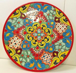 Mexican Talavera Pottery Xx Large 16 " Dish Platter Plate Ceramic Folk Art