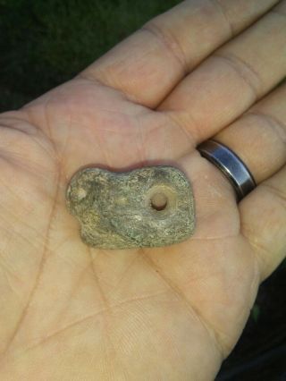 Chumash Face Effigy Stone Bead Santa Barbara Co Ca Authentic