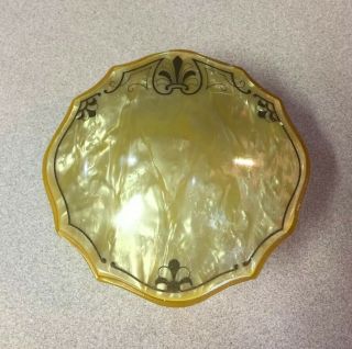 Vintage Celluloid Bakelite Hand Held Vanity Mirror Beveled Glass,  Matching Box 3
