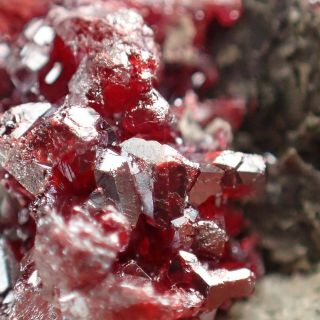 Proustite Red Fine Crystals On Matrix Imiter,  Morocco