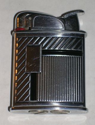 Vintage Evans Art Deco Chrome & Black Enamel Lighter