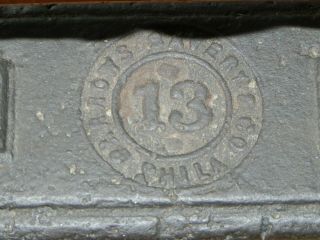 ANTIQUE Barrows Savery & Co 13 SAD IRON 1800 ' s Philadelphia CAST IRON DOOR STOP 2