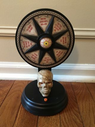 Gemmy Halloween Lighted Animated Talking Fortune Teller Mystic Spinning Wheel