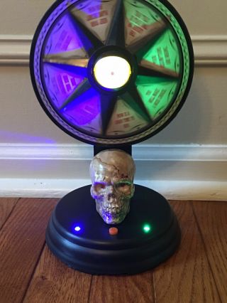 GEMMY Halloween Lighted Animated Talking Fortune Teller Mystic Spinning Wheel 7