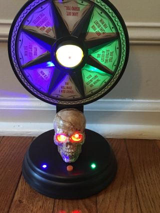 GEMMY Halloween Lighted Animated Talking Fortune Teller Mystic Spinning Wheel 8