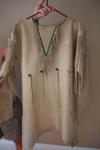 Old Native American Woman’s Dress - Leather? Great Plains? Authentic? 4