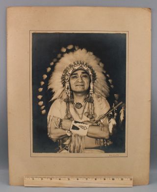 Lrg Antique Harry Valditz Early 20thc Native American Western Indian Photograph