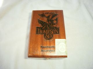 Thompson Co.  Wooden Cigar Box Vintage Tobacco Advertising Art Deco Latch