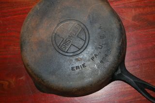 8 Griswold Cast Iron Skillet - 704 - Sits Flat - Large Logo - Erie,  Pa Usa 8