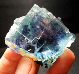 121 G Natural Transparent Blue Phantom Fluorite & Mineral Specimen/china A7