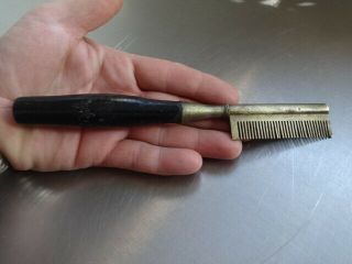Antique Barbers Brass Beard Comb// 7 " Long //a Piece Of History