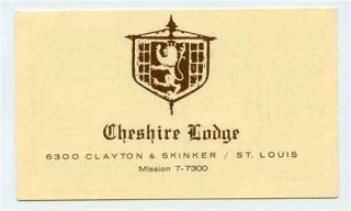 Cheshire Lodge Brochure St Louis Missouri & St Louis Cardinal Schedule 1966