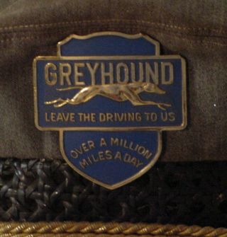 1950 ' s Greyhound Bus Drivers HAT & BADGE Uniform CAP Leave the Driving to Us 2