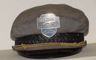 1950 ' s Greyhound Bus Drivers HAT & BADGE Uniform CAP Leave the Driving to Us 8