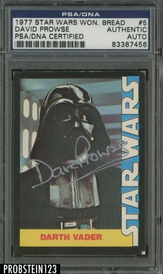 David Prowse Signed 1977 Topps Star Wars Wonder Bread 5 Auto Psa/dna