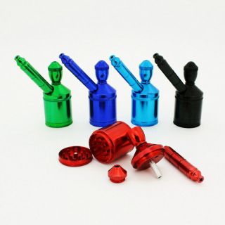 Metal Tobacco Herb Water Pipe Grinder Assorted Colors Approx 4 1/2 " X 1 "