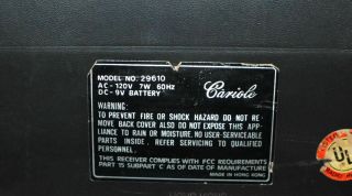 Vintage Cariole Multiband Transistor Radio,  Old Portable AC or DC, 6