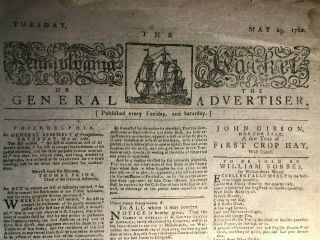 Reprint 1780 Revolutionary War Newspaper Philadelphia George Washington Paine