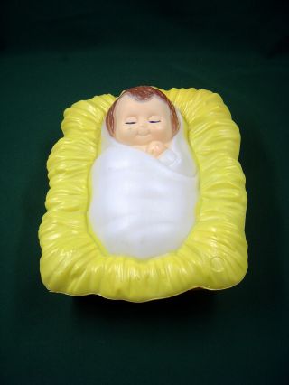 Vintage Baby Jesus Lighted Christmas Nativity Scene Blow Mold