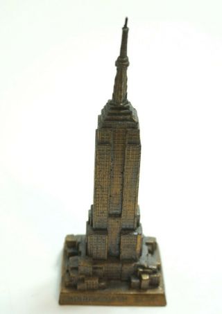 Vintage Empire State Building Made Of Metal Souvenir Collectible 4 1/2 " Tall