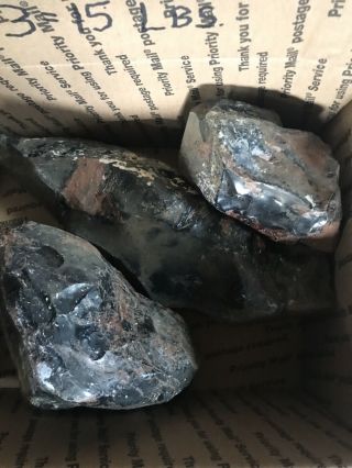 15 lbs.  of Obsidian rough cutting/knapping stock. 2