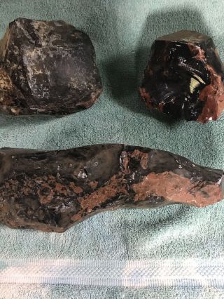 15 lbs.  of Obsidian rough cutting/knapping stock. 6