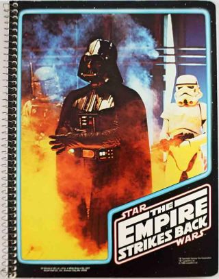 Stuart Hall Star Wars Empire Strikes Back Spiral Notebook - Darth Vader Sc Vg,