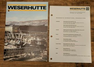 Vintage Weserhutte Co.  Mining Construction Machinery Crawler Cranes Brochure