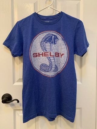 Shelby Cobra Mustang T - Shirt Official Licensed Product Small Ford Blue Cotton Bl