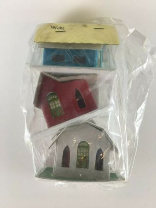 6 Small Cardboard Churches Japan Christmas