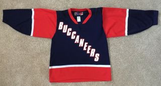 Des Moines Iowa Bucaneers Hockey Jersey Mens Small Navy And Red