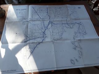 1963 Map Delta/ Menominee Counties,  Michigan Aaa Automobile Club Of Michigan.