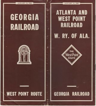 Georgia Railroad Train Schd.  - Atlanta & West Point Railroad - February 15,  1946