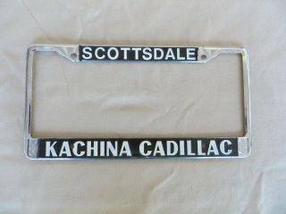 Rare Scottsdale Arizona Kachina Cadillac Vintage Metal License Plate Frame Nos