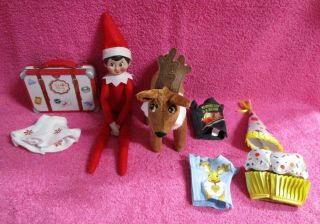Christmas Girl Elf & Reindeer Plush Doll Figure W/ Suitcase Outfits Shirts Skirt