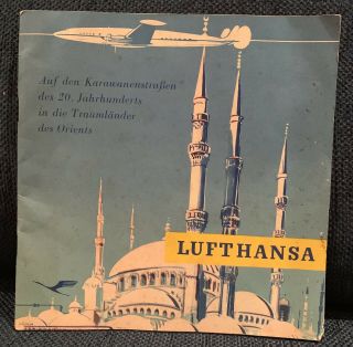 Lufthansa Brochure 1960s Istanbul Turkey Lebanon Orient