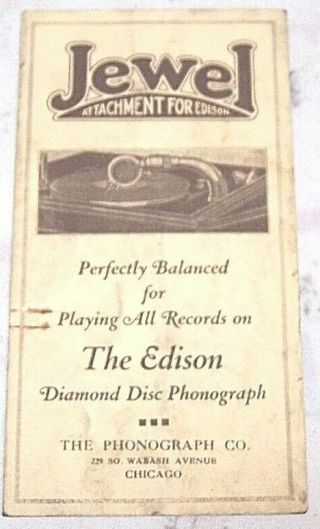Jewel Attachment Instructions For The Edison Diamond Phonograph